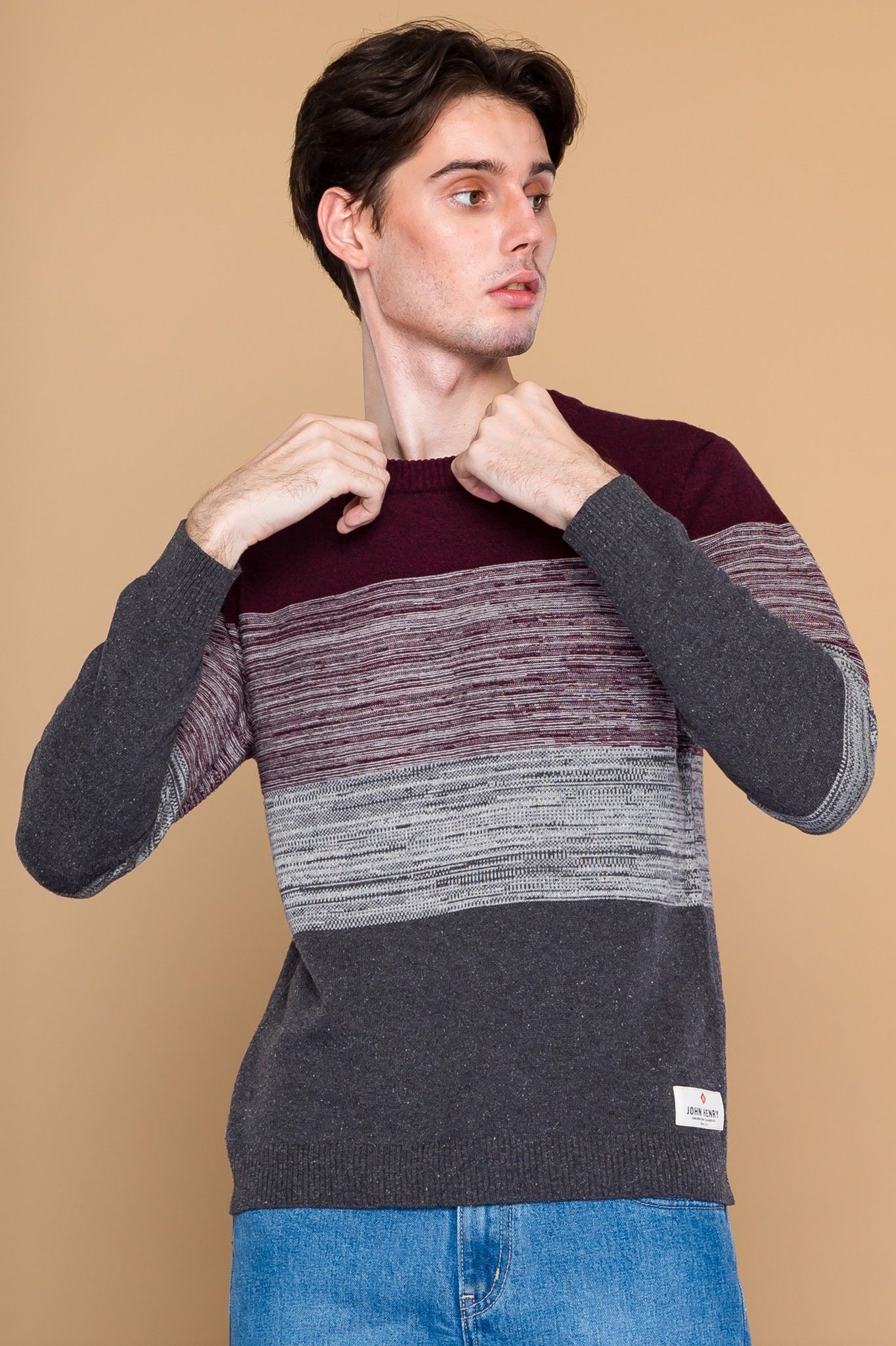 Áo len nam cổ tròn tay dài SW19FH12P-LA