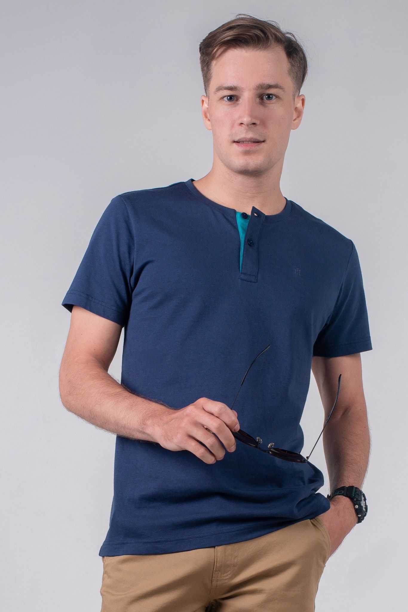 Áo thun cổ henley tay ngắn basic TS20SS35C-SCUS
