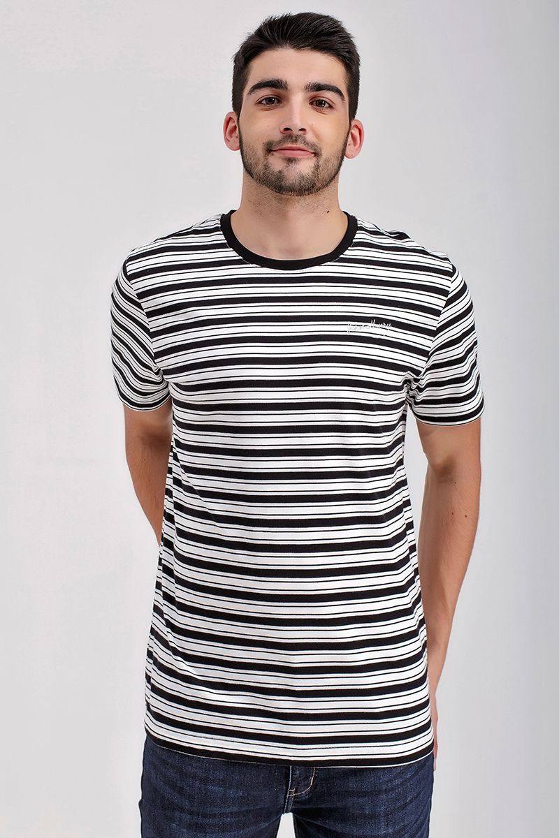 Áo thun cổ tròn sọc ngang form vừa TS21SS05P-RG
