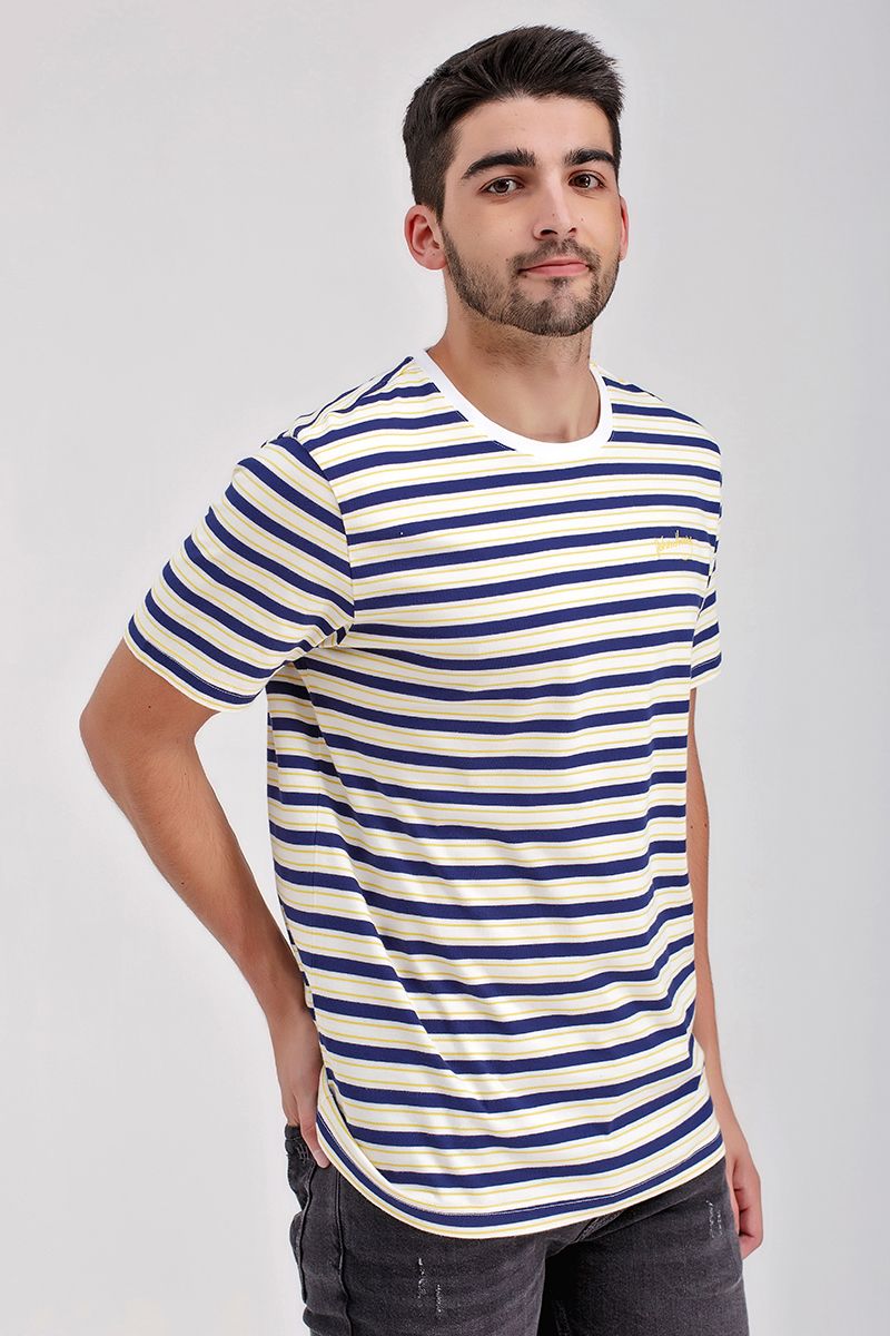 Áo thun cổ tròn sọc ngang form vừa TS21SS05P-RG