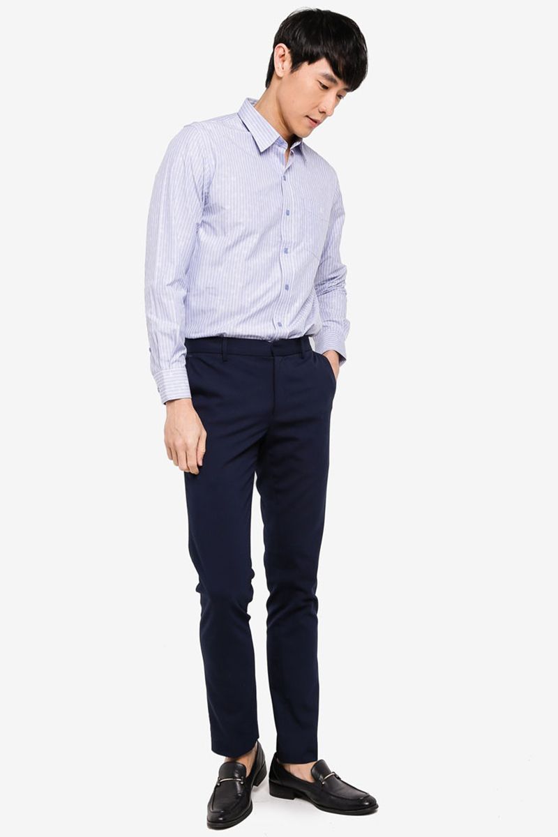 Áo sơ mi tay dài sọc dọc WS19SS05C-LC