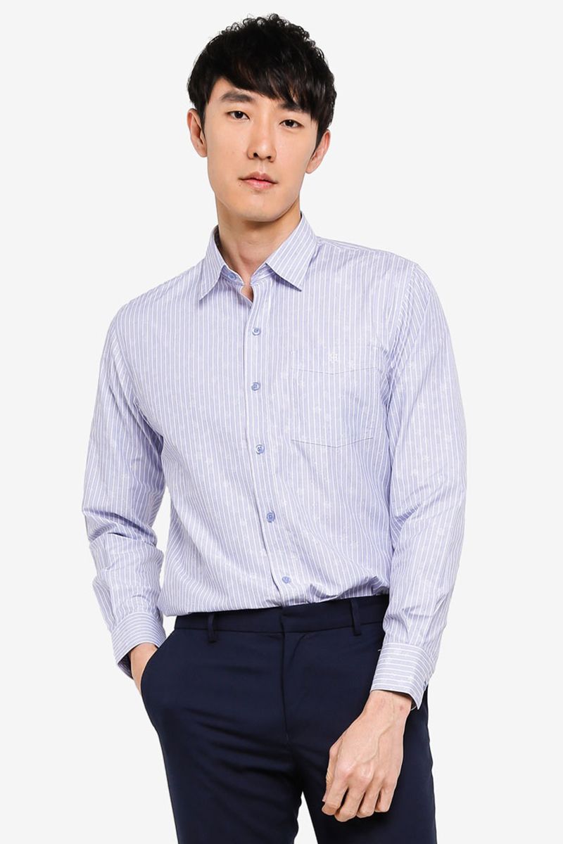 Áo sơ mi tay dài sọc dọc WS19SS05C-LC