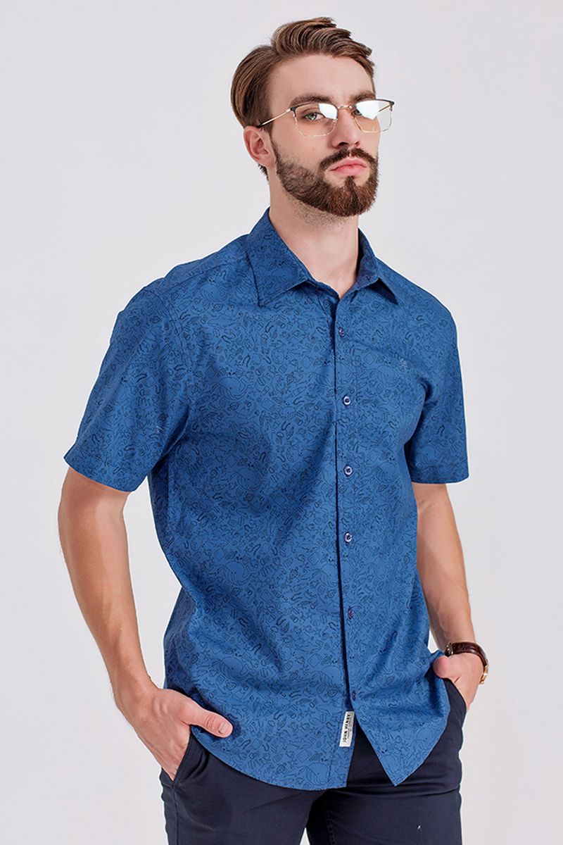Áo sơ mi tay ngắn họa tiết WS20FH75C-SC