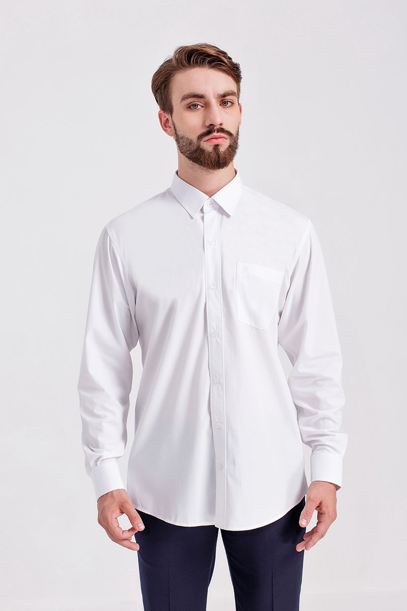 Áo sơ mi tay dài trắng trơn WS20FH78P-LD