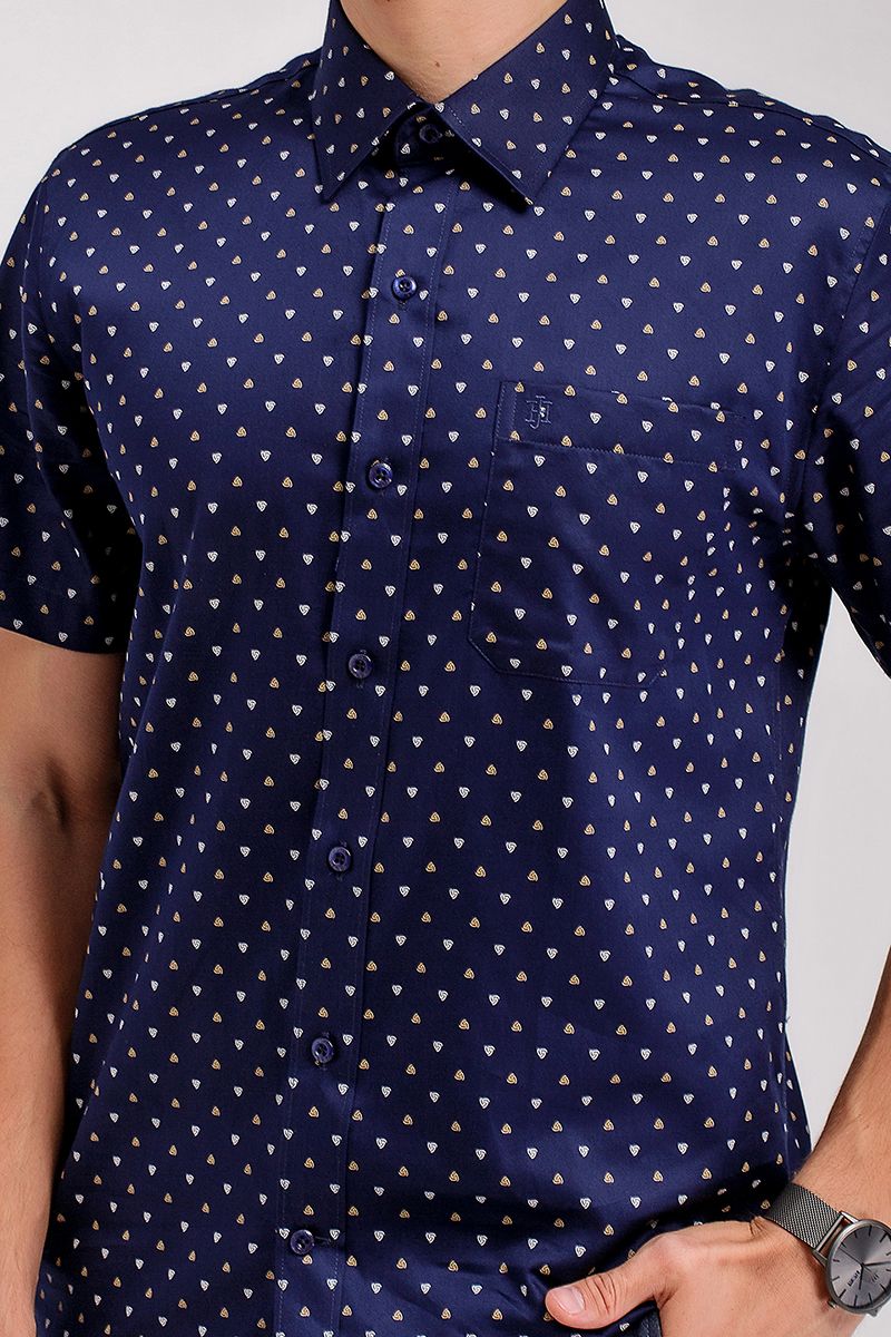 Áo sơ mi nam tay ngắn vạt ngang WS20SS01T-SD