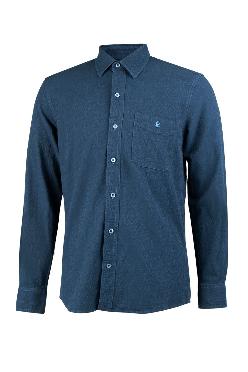 Áo sơ mi tay dài denim blue indigo WS20SS12T-LC