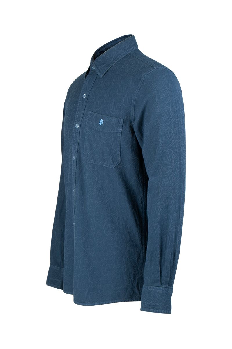 Áo sơ mi tay dài denim blue indigo WS20SS12T-LC