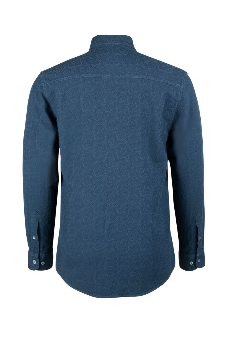 Áo sơ mi tay dài denim blue indigo WS20SS12T-LC