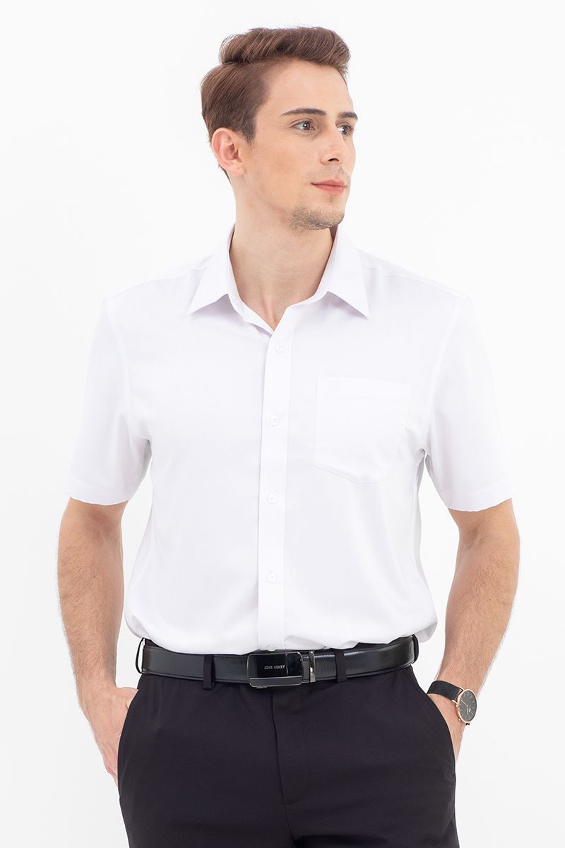 Áo sơ mi bamboo tay ngắn basic WS21SS02P-SDBB