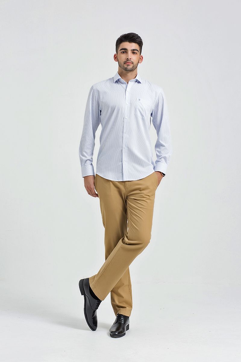 Áo sơ mi bamboo tay dài có túi WS21SS03P-LDBB