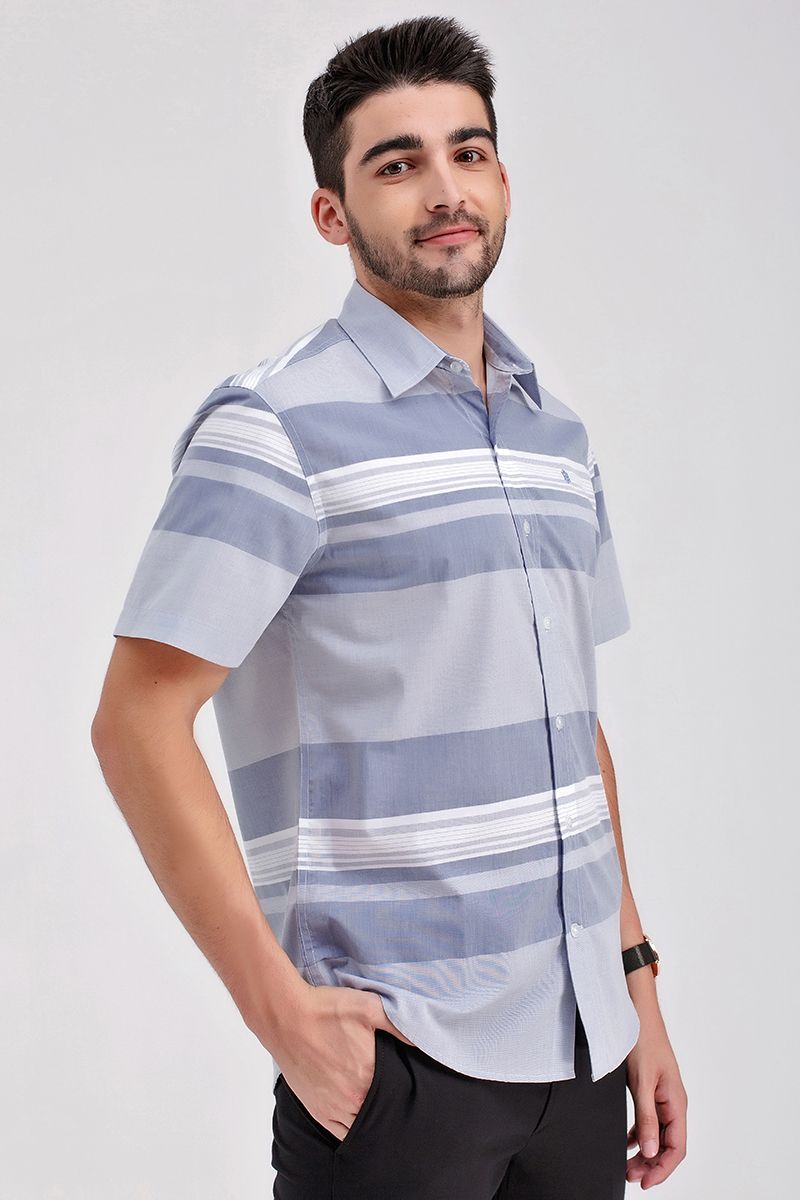Áo sơ mi tay ngắn sọc ngang WS21SS15P-SC