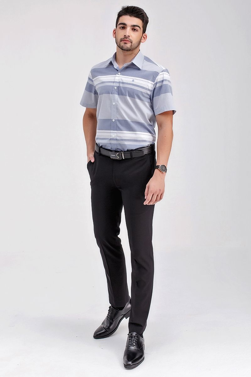 Áo sơ mi tay ngắn sọc ngang WS21SS15P-SC