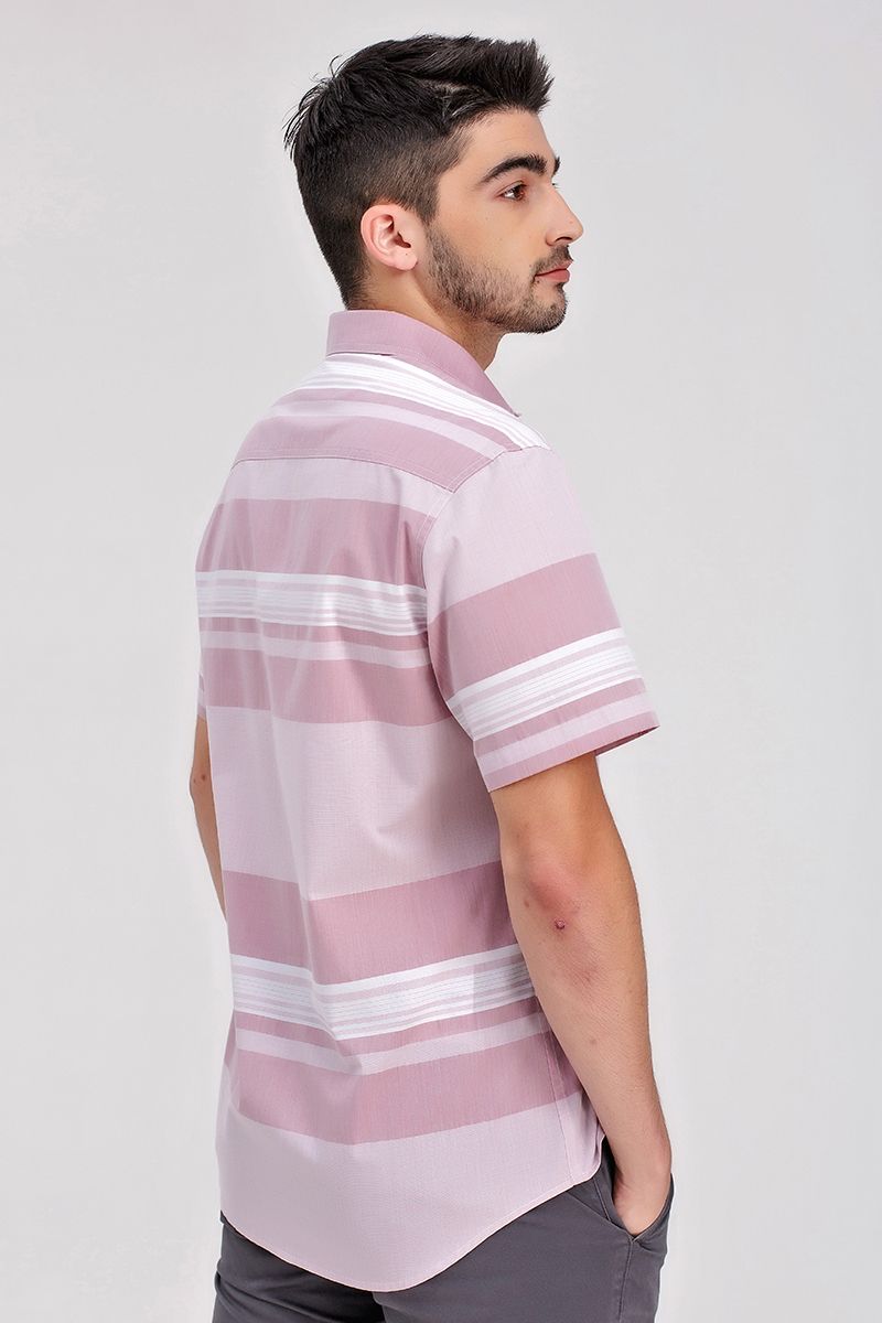 Áo sơ mi tay ngắn sọc ngang WS21SS15P-SC