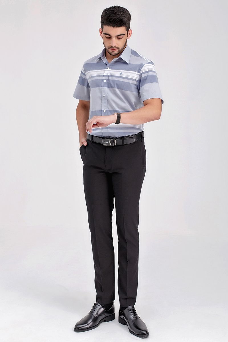 Áo sơ mi tay ngắn sọc ngang WS21SS15P-SC