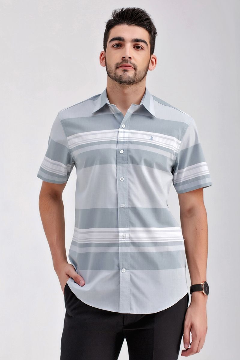 Áo sơ mi tay ngắn sọc ngang WS21SS15P-SC