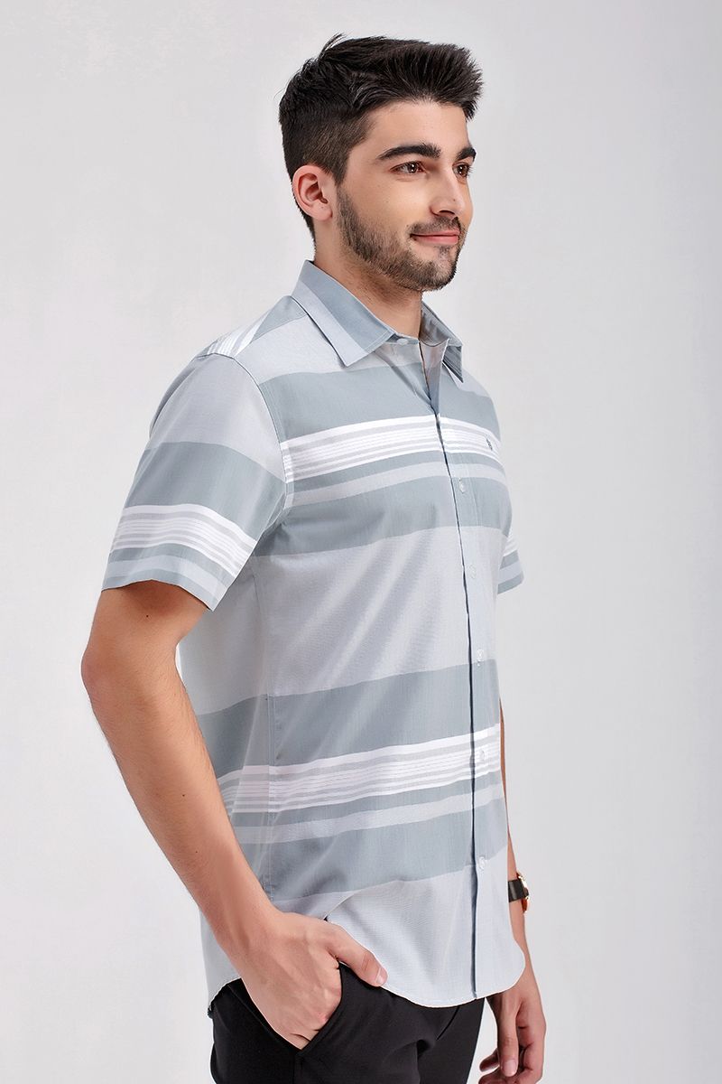 Áo sơ mi tay ngắn sọc ngang WS21SS15P-SC