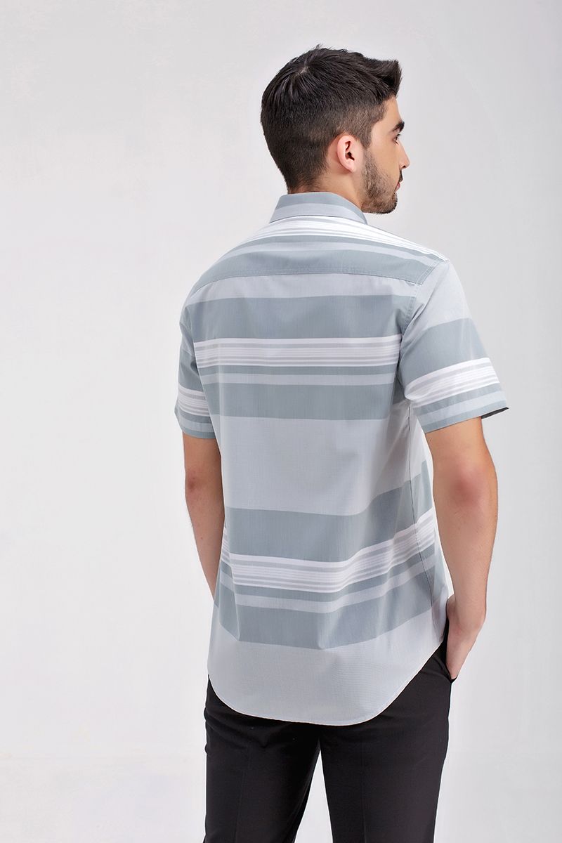 Áo sơ mi tay ngắn sọc ngang WS21SS15P-SC