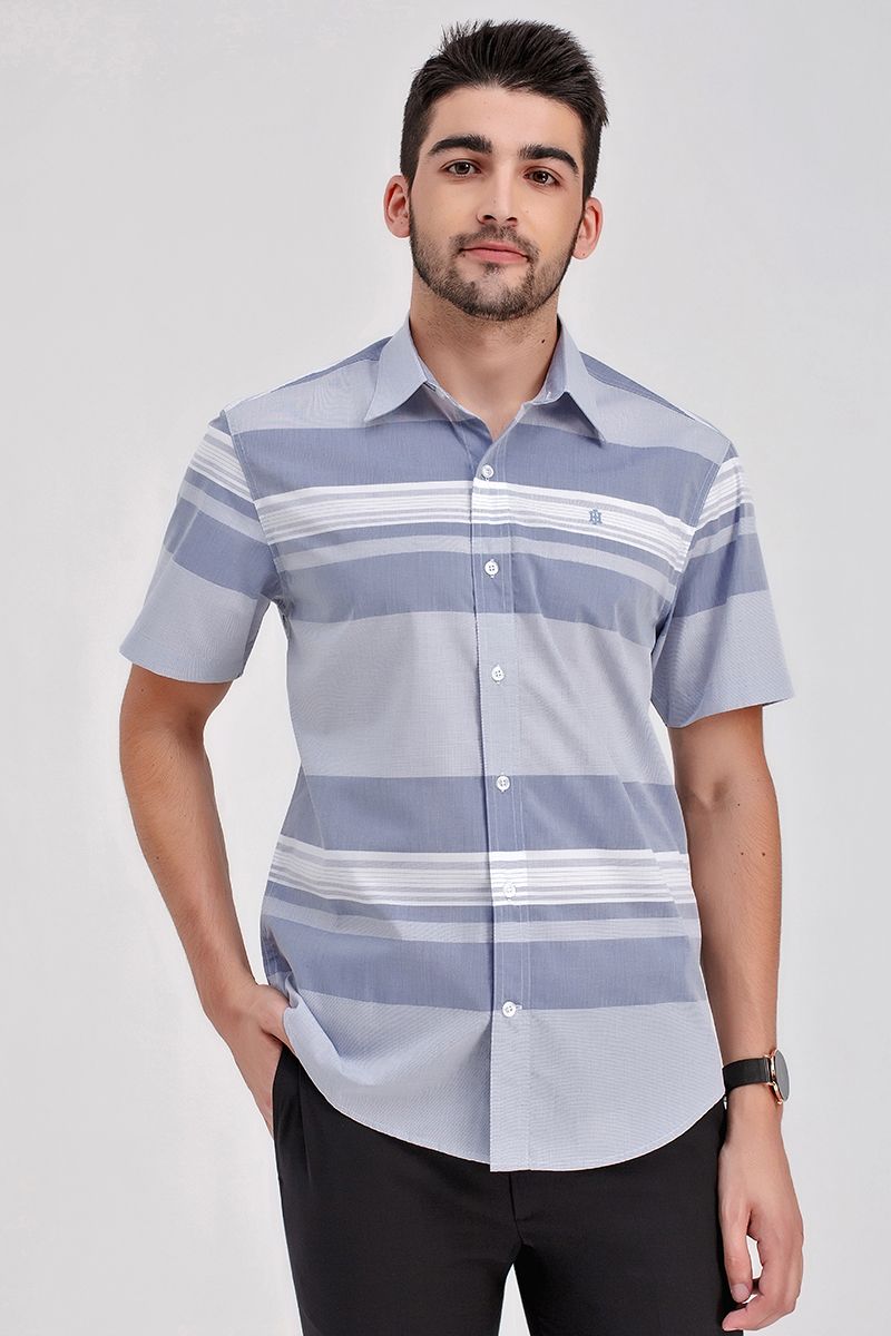 Áo sơ mi tay ngắn sọc ngang WS21SS15P-SC