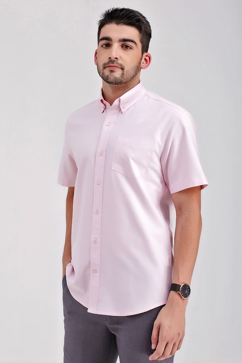 Áo sơ mi tay ngắn dệt Oxford WS21SS17P-SC