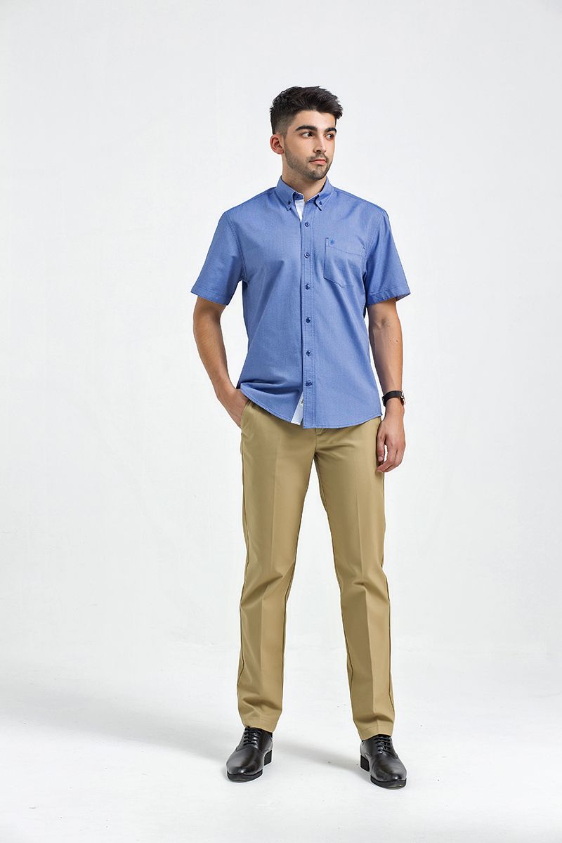 Áo sơ mi tay ngắn dệt Oxford WS21SS17P-SC