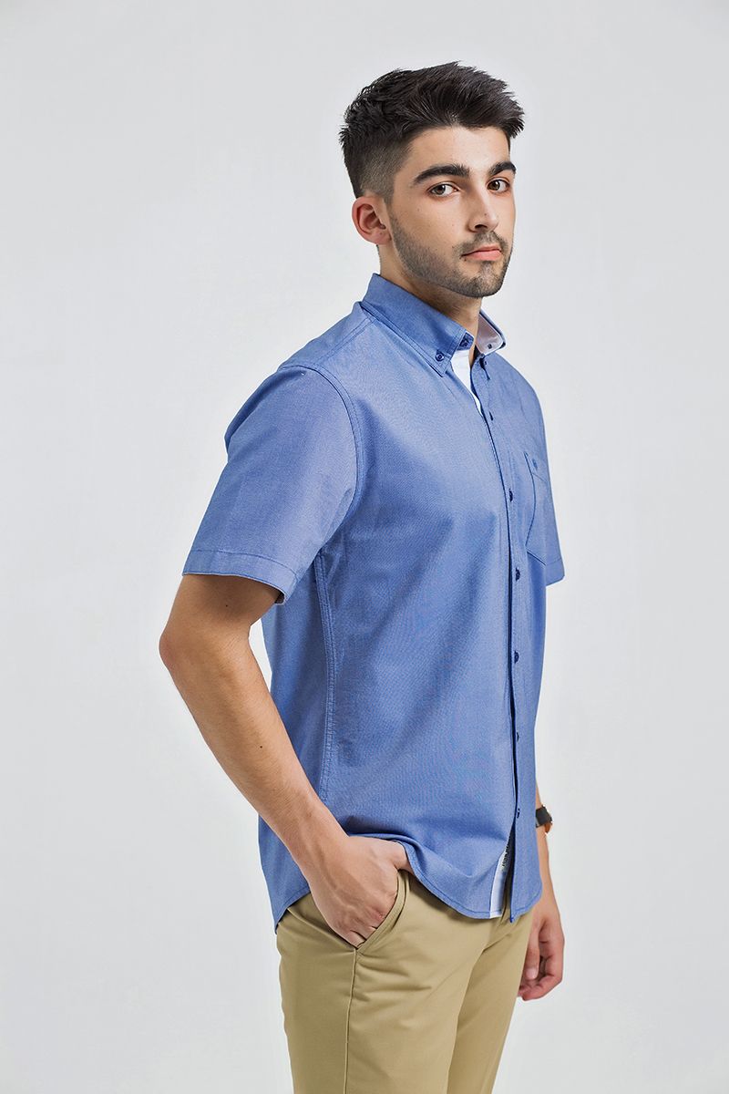 Áo sơ mi tay ngắn dệt Oxford WS21SS17P-SC