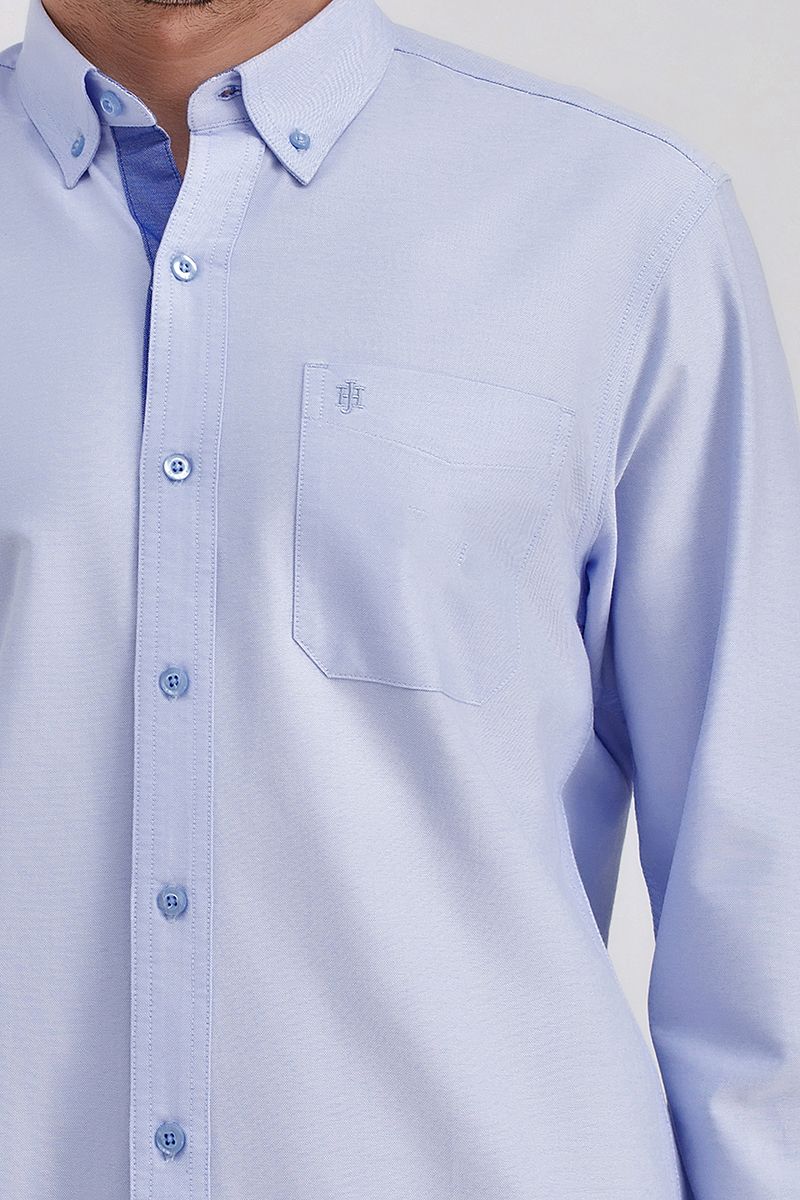 Áo sơ mi tay dài dệt Oxford WS21SS18P-LC