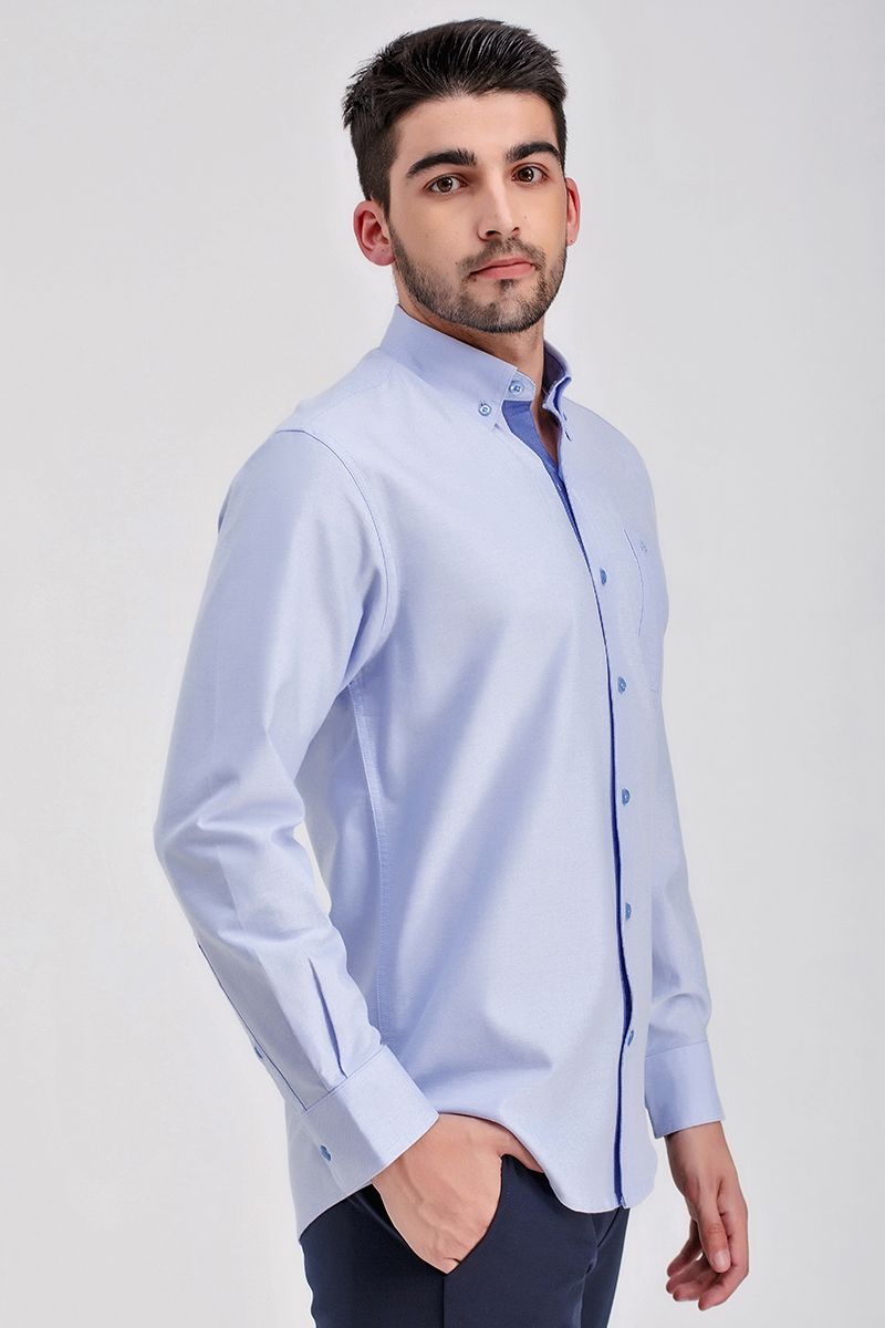 Áo sơ mi tay dài dệt Oxford WS21SS18P-LC