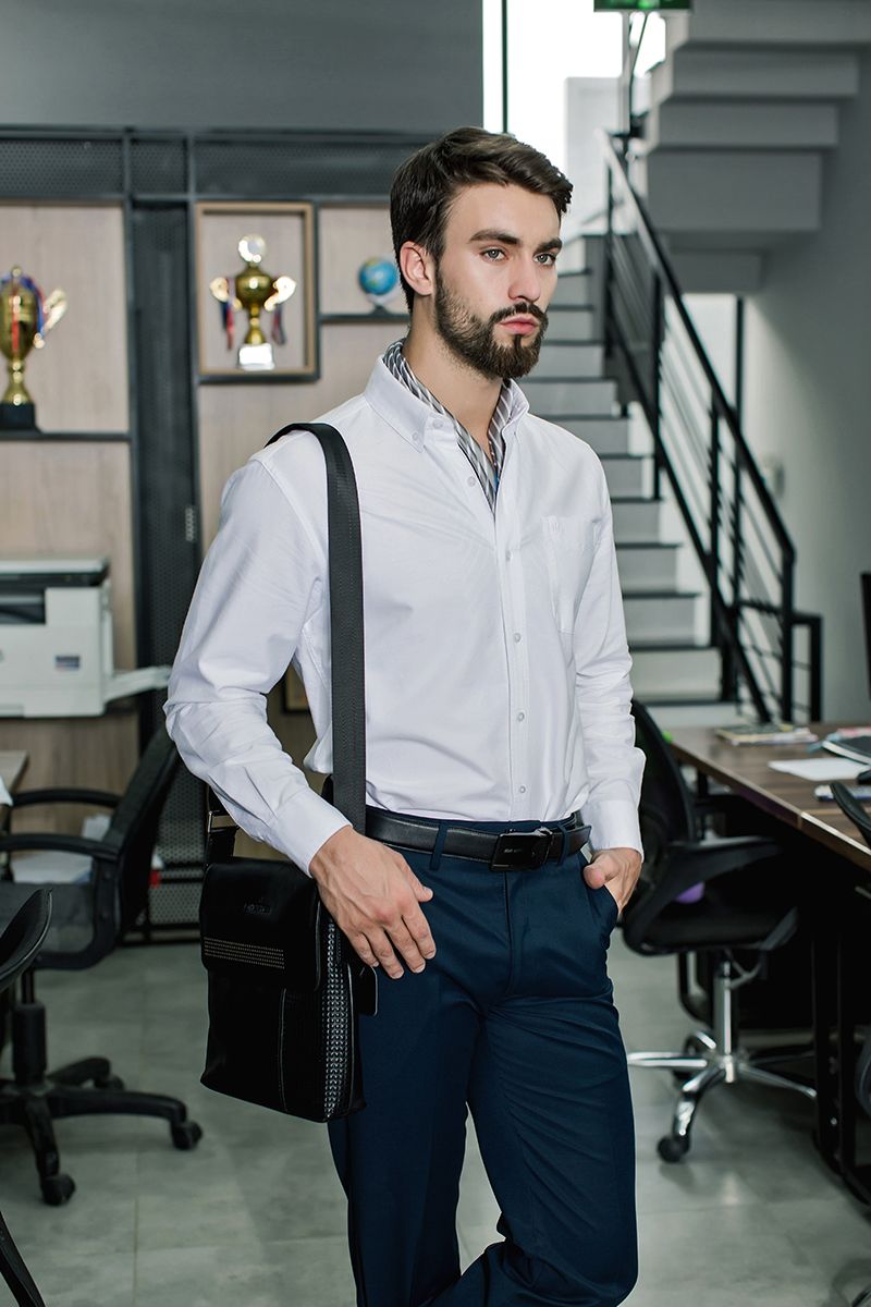 Áo sơ mi tay dài dệt Oxford WS21SS18P-LC