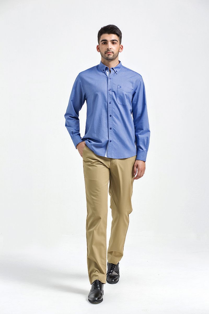 Áo sơ mi tay dài dệt Oxford WS21SS18P-LC