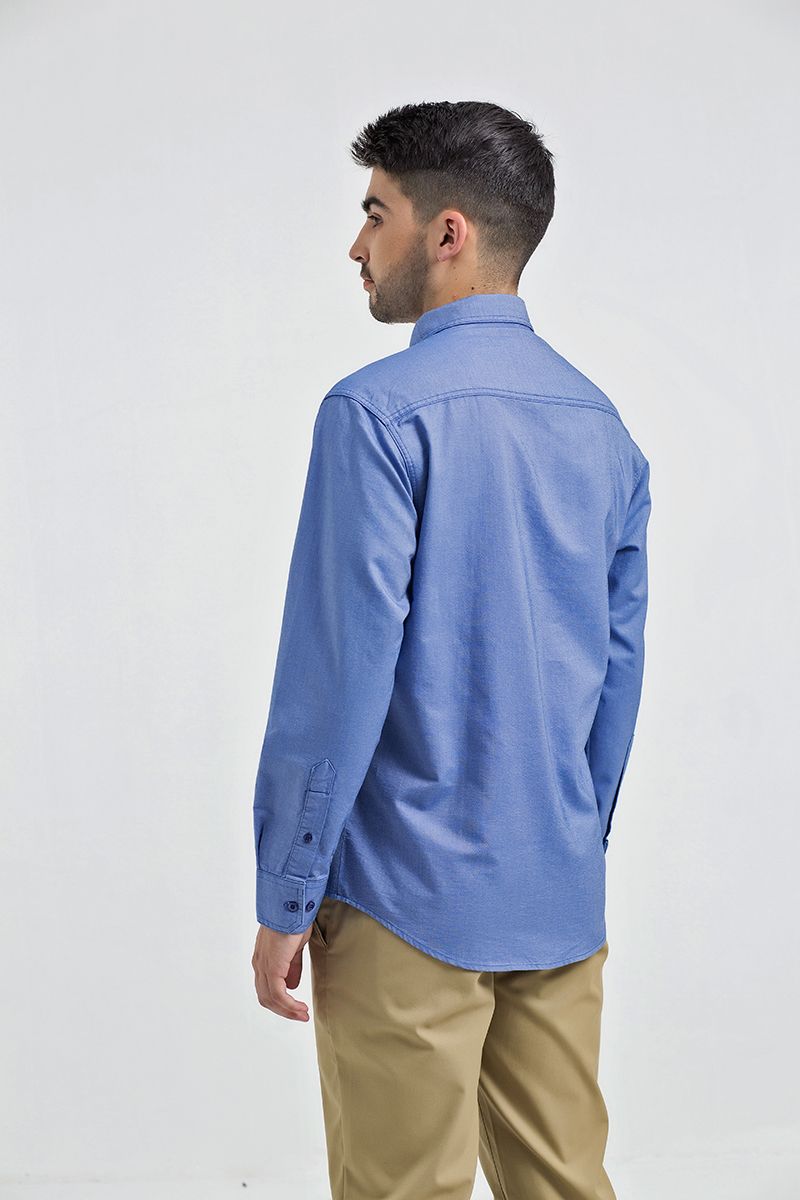 Áo sơ mi tay dài dệt Oxford WS21SS18P-LC