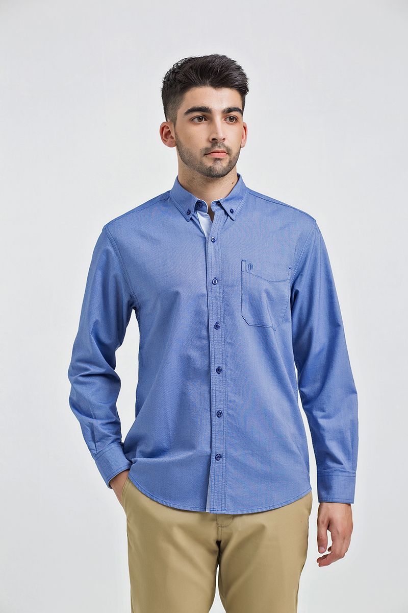 Áo sơ mi tay dài dệt Oxford WS21SS18P-LC