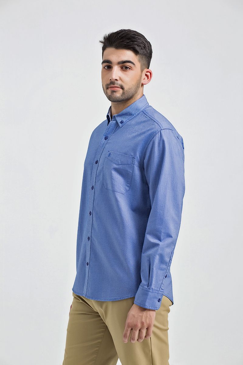 Áo sơ mi tay dài dệt Oxford WS21SS18P-LC
