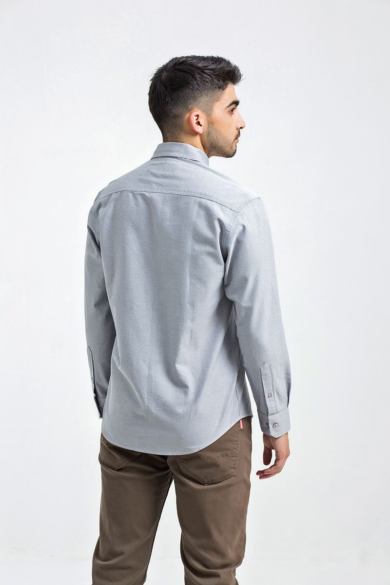 Áo sơ mi tay dài dệt Oxford WS21SS18P-LC