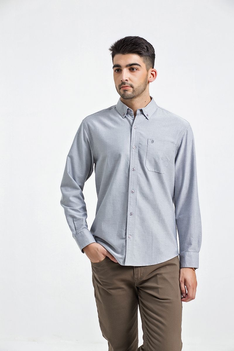Áo sơ mi tay dài dệt Oxford WS21SS18P-LC