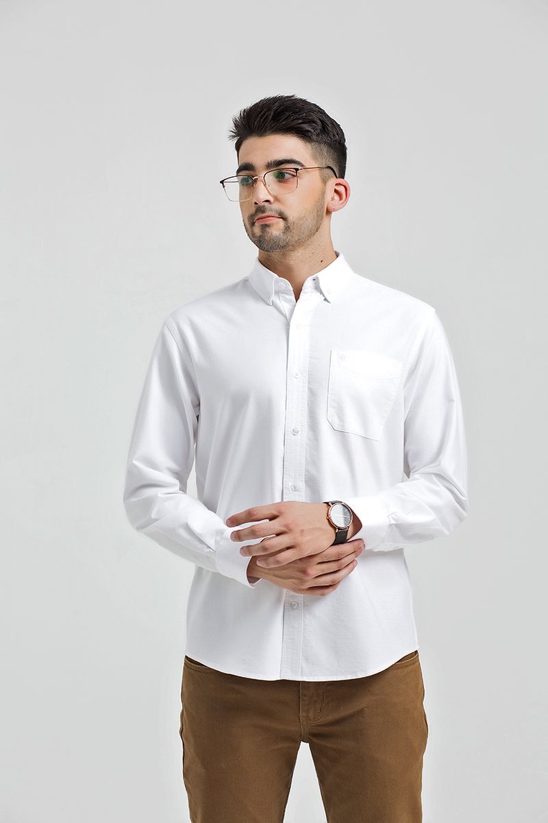 Áo sơ mi tay dài dệt Oxford WS21SS18P-LC