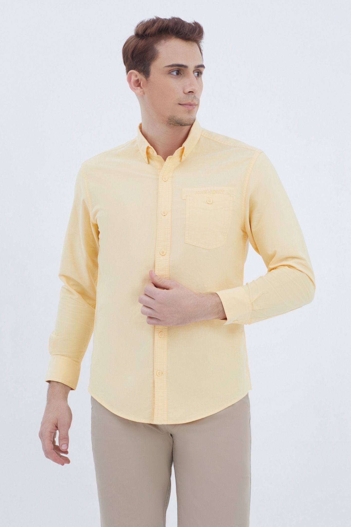  Áo sơ mi button-down form vừa WS21SS50C-LC 