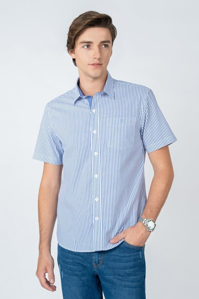 Áo Sơ Mi Nam Tay Ngắn Thời Trang WS23SS02C-SC
