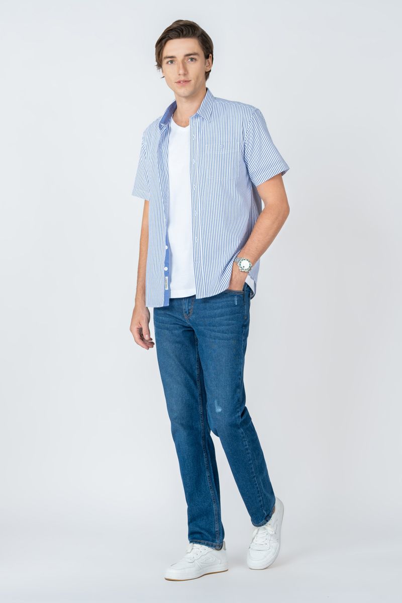 Áo Sơ Mi Nam Tay Ngắn Thời Trang WS23SS02C-SC