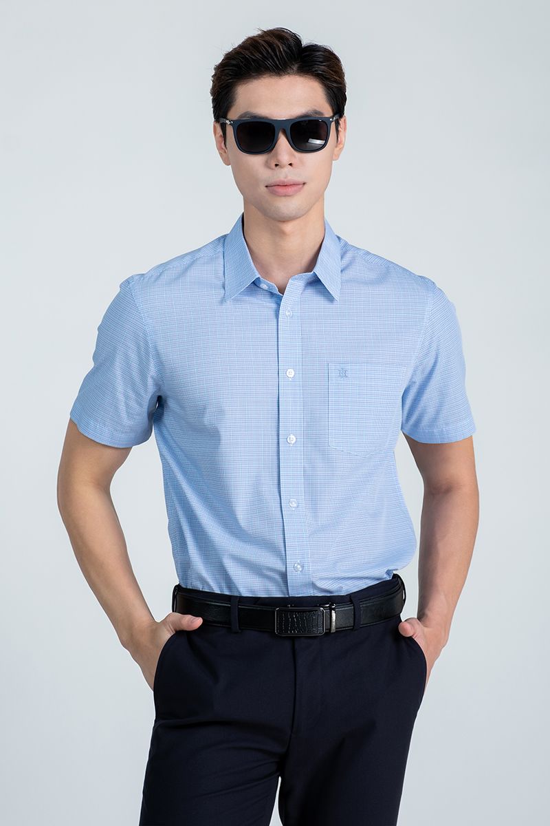 Áo Sơ Mi Tay Ngắn Form Ôm WS24FH75P-SDBB