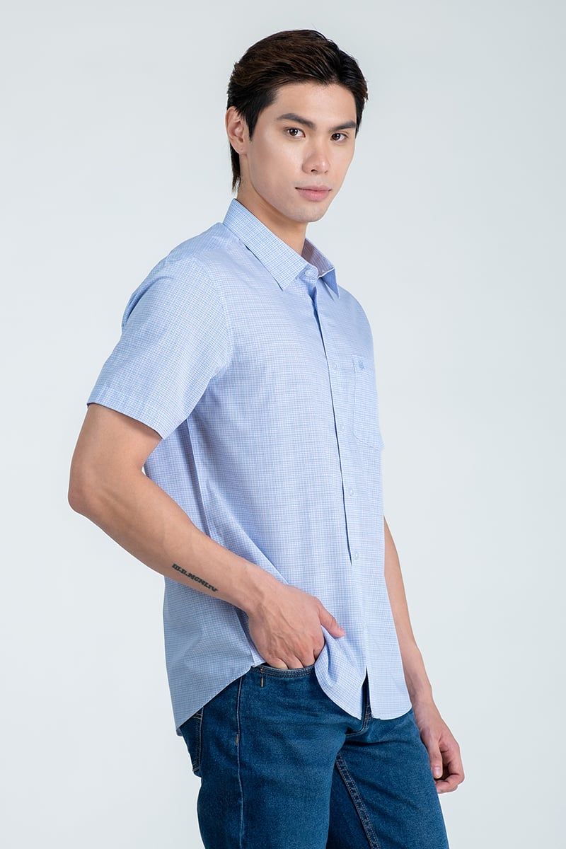 Áo Sơ Mi Tay Ngắn Form Ôm WS24FH75P-SDBB
