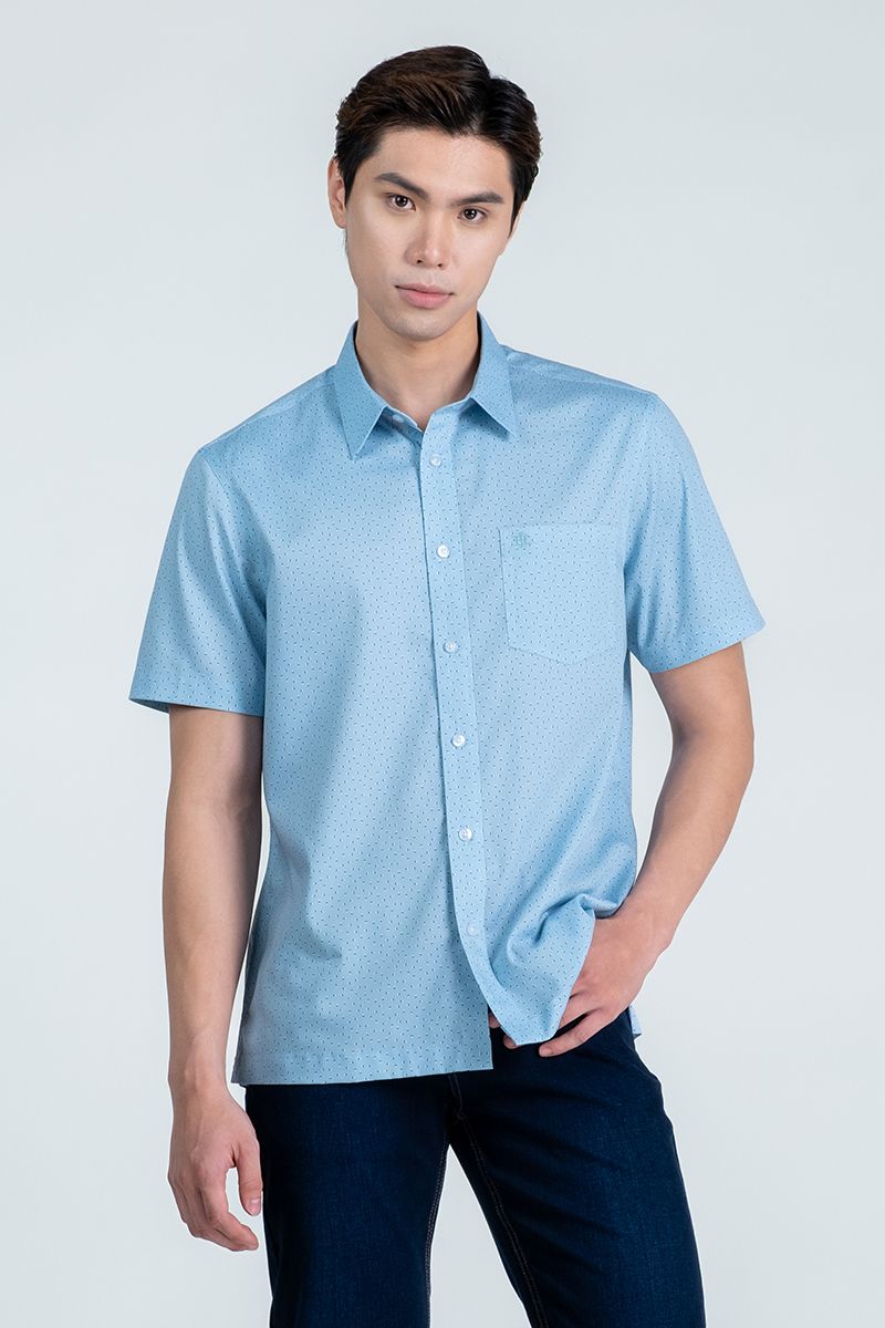 Áo Sơ Mi Nam Tay Ngắn Form Vừa WS24FH88P-SDBB