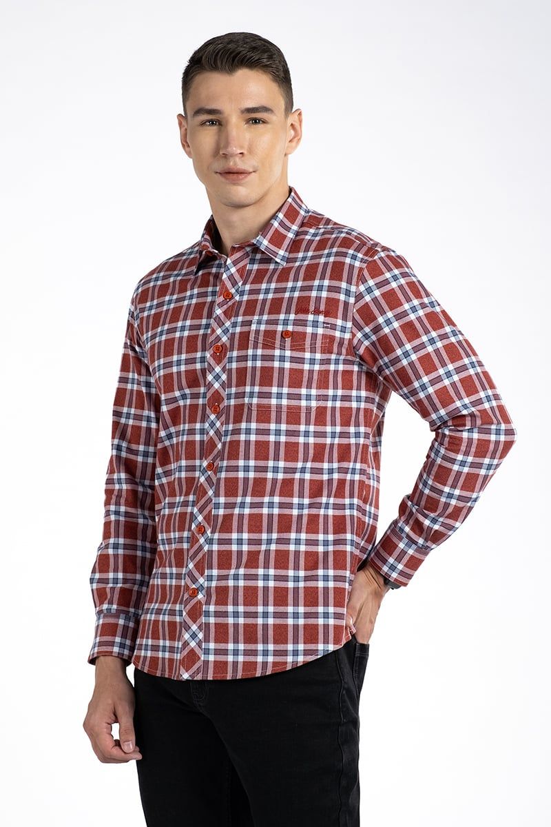 Áo Sơ Mi Caro Tay Dài Form Vừa WS24SS11P-LC