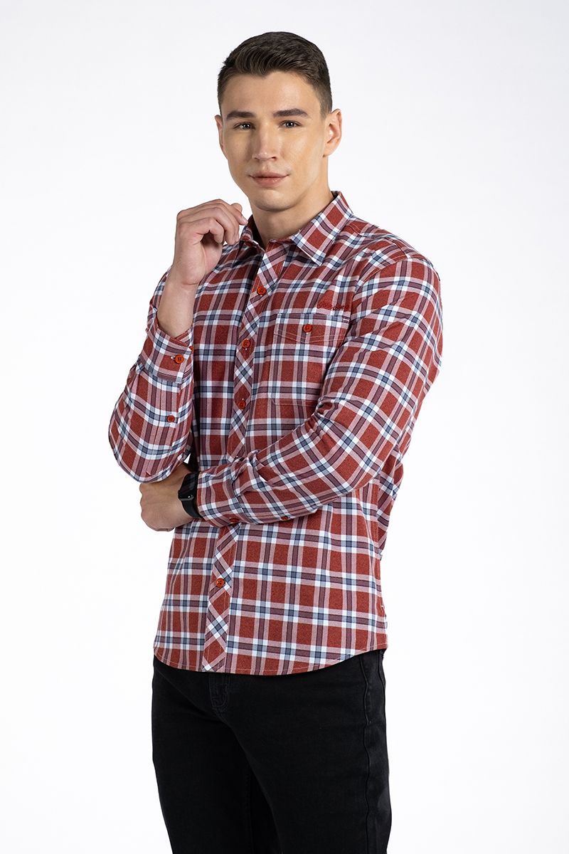 Áo Sơ Mi Caro Tay Dài Form Vừa WS24SS11P-LC