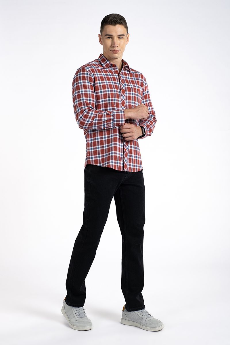 Áo Sơ Mi Caro Tay Dài Form Vừa WS24SS11P-LC