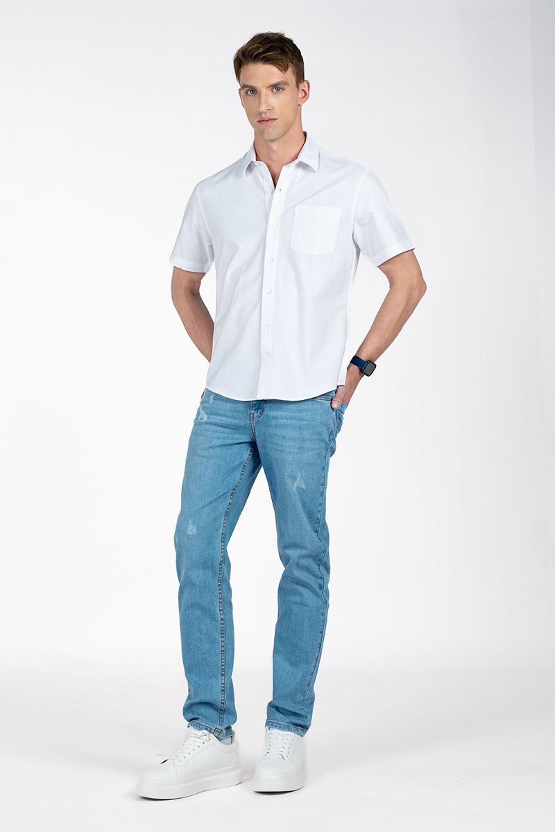 Áo Sơ Mi Nam Tay Ngắn Form Vừa WS24SS14P-SC