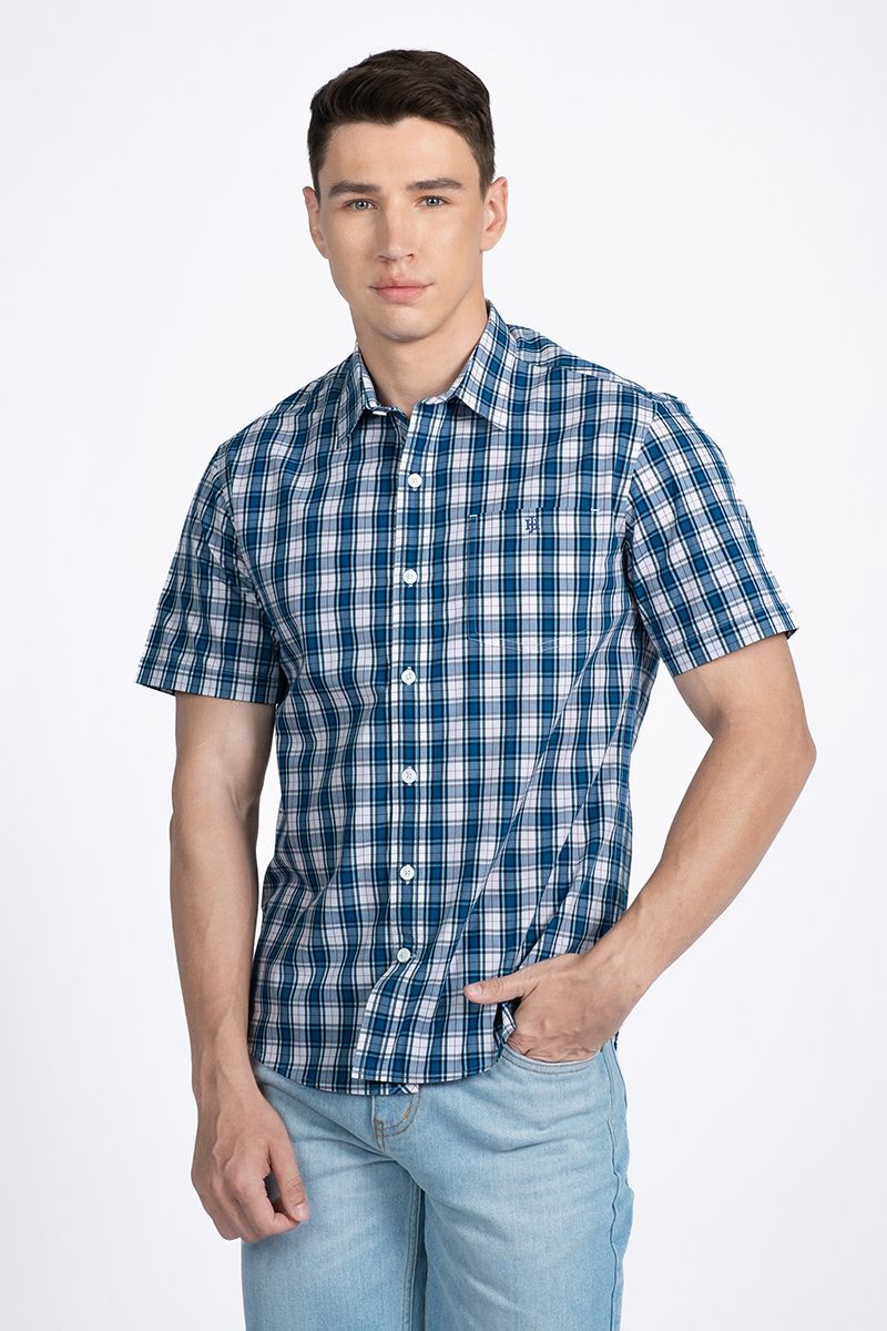 Áo Sơ Mi Nam Tay Ngắn Form Vừa WS24SS31C-SC