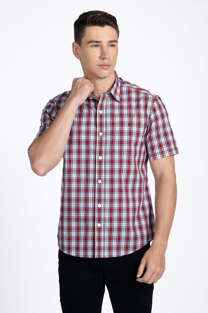 Áo Sơ Mi Nam Tay Ngắn Form Vừa WS24SS31C-SC