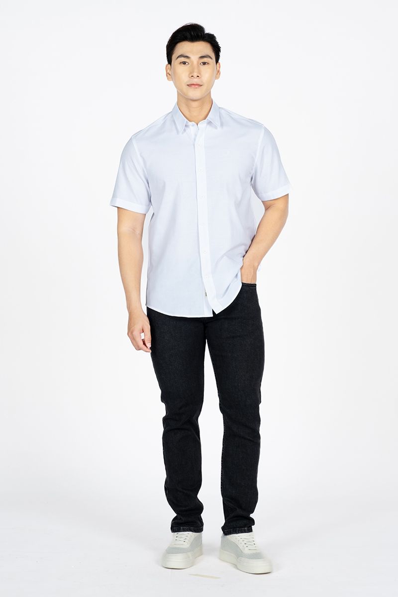 Áo Sơ Mi Oxford Tay Ngắn Form Vừa WS24SS35P-SC