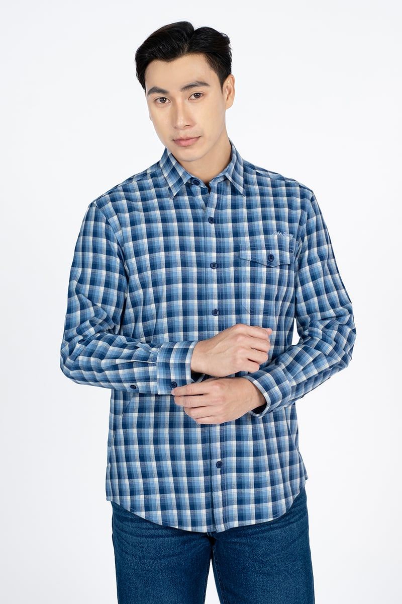 Áo Sơ Mi Caro Tay Dài Form Vừa WS24SS47P-LC