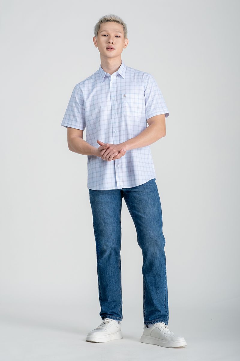 Áo Sơ Mi Nam Tay Ngắn Form Ôm WS25SS03P-SDBB